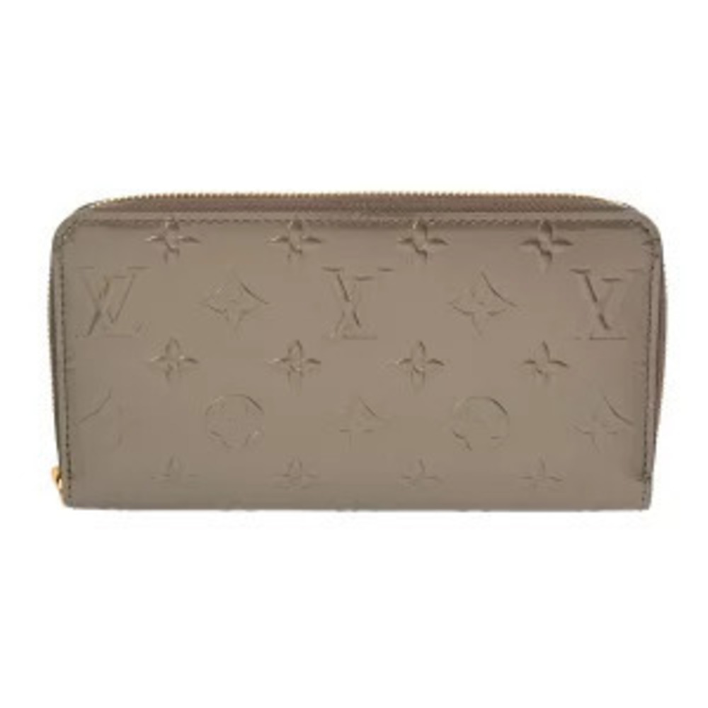 Louis Vuitton Monogram Vernis Zippy Wallet Metallic Gray long